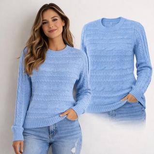 Blusa De Frio Feminina Tricô Trançado Lã Premium Suéter Tendência Inverno Luxo Macio