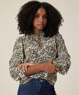 Blusa Feminina Animal Print Amarração Marisa-74444