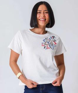 Blusa Feminina Estampa Flor Marisa Off White-91010