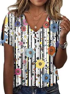 Blusa feminina HOTYD com estampa floral boho de manga curta