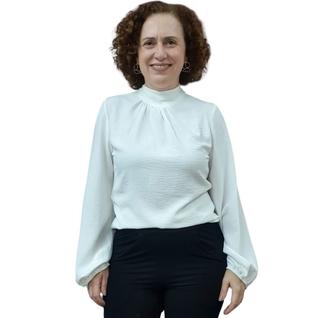 Blusa Feminina Manga Longa Ajuste no Punho Elegante e Leve