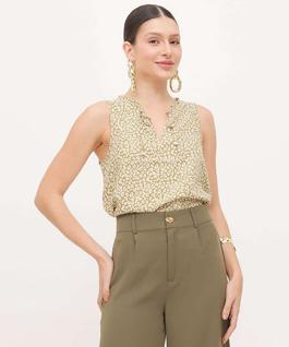 Blusa Regata Feminina Animal Print Amarração Marisa-66036