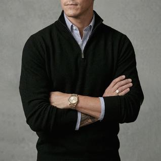 Blusa Suéter Meio Zíper com Gola Alta Masculino Manga Longa Inverno Outono Diversas Cores