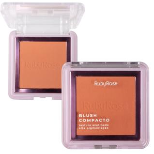 Blush Compacto Facial Alta Pigmentação Ruby Rose Hbf861