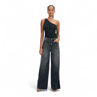 Body Acostamento Assimétrico Malha Strass