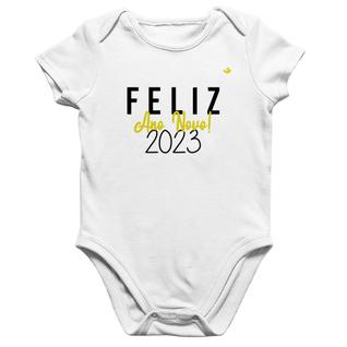 Body Bebê Algodão Feliz Ano Novo 2023 - Foca na Moda