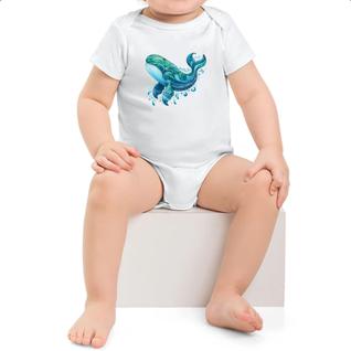 Body infantil Baleia estilo tribal watercolor