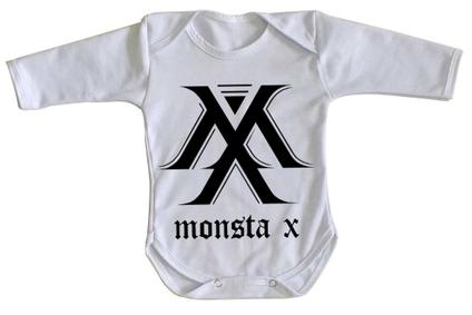body nenê criança roupa bebê manga longa monsta x k pop bts