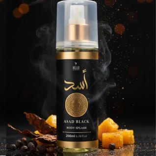 Body Splash Árabe Masculino Asad Black 200ml - Bello Charme