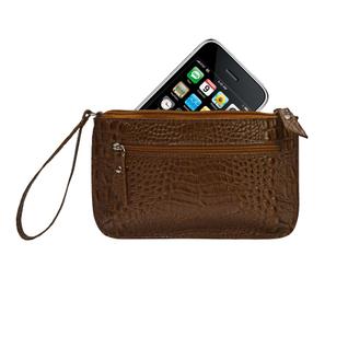 Bolsa Clutch Carteira de Mão Porta Celular Feminina em Couro Legítimo Madamix