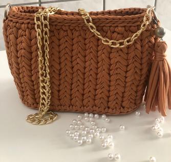 Bolsa Crochê Espinha de Peixe