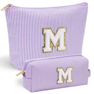 Bolsa de maquiagem YOOLIFE Purple Cute Travel Preppy com alça