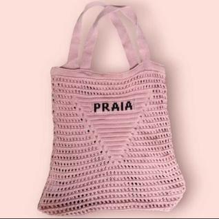 Bolsa de Praia Tricot Bordada Crochê alças resistentes larga