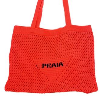 Bolsa de Praia Tricot Bordada Crochê alças resistentes larga