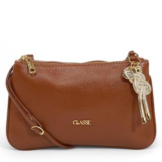 Bolsa Feminina Caramelo Classe Couro Original Alça Transversal 3262