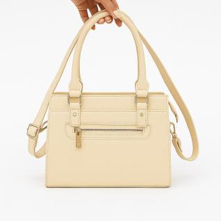 Bolsa Feminina Chique Estruturada com Alça Dupla e Zíper Dourado Ideal para Mulheres Moder