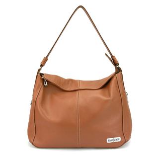 Bolsa Feminina Couro Legitimo Sacola Hobo Média Caramelo Luxo