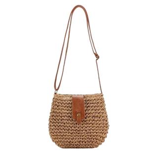 BOLSA FEMININA MODERNA TENDÊNCIA VERÃO NATURAL E ELEGANTE Cor:Bege Escuro - GENERICA