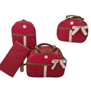 Bolsa maternidade bebê kit 4 peças Trocador Red impermeável