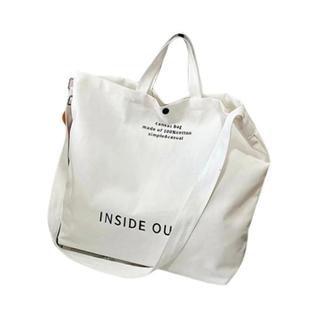 Bolsa Tote de Lona e Algodão Grande para Mulheres - Ideal para Estudantes