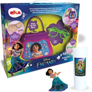 Bolsinha Infantil Encanto Bolsa De Brinquedo de Menina Kit 140 Peças Miçangas Elka com Rev