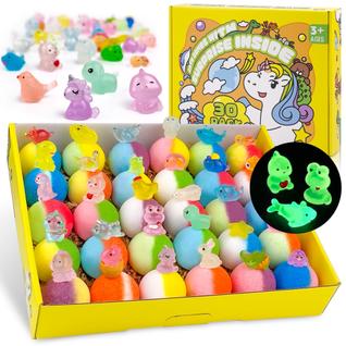 Bombas de Banho Yekery para Crianças - 30 Unidades Orgânicas com Brinquedo e Brilho