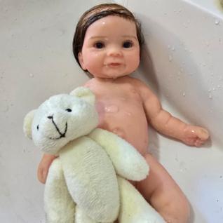 Boneca Bebê Reborn Silicone Sólido Mama e Faz Xixi  Pintura Hiper Realista  Acabamento Art