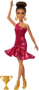 Boneca moderna Barbie Ballroom Dancer com vestido vermelho com babados
