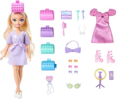 Boneca moderna Barbie Dream Get Ready Malibu com acesso.