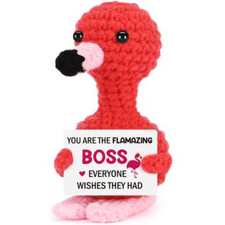 Boneco de brinquedo BDAyption Crochet Funny Flamingo Boss Gift