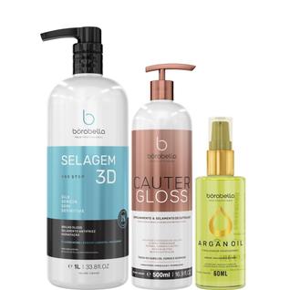 Borabella Selagem Capilar 1L + Cauter 500ml + Argan 60ml
