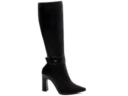 Bota Cano Longo Bico Fino Salto Alto Grosso Feminina 9 cm EMILY ONLINE