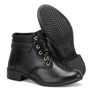 Bota Feminina Coturno Cano Curto Salto Baixo Tendência