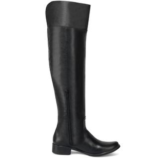 Bota Feminina Montaria Over The Knee Cano Longo Alto Acima Joelho Salto Baixo Bico Redondo
