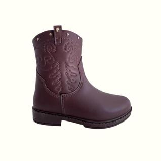 Bota Infantil Pampili Menina Marrom Cano Curto Moderna