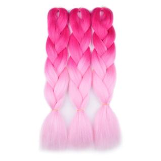 Braiding Hair BACANA Ombre Rosa/Rosa Claro 24 polegadas 300g 3 unidades