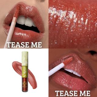 Brilho labial bitarra beauty 4ml - TEASE ME - textura leve, cremoso, hidratação com e sem