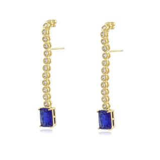 Brinco Ear Hook Safira Fusion Pêndulo