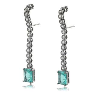 Brinco Ear Hook Turmalina Fusion Pêndulo Ródio Negro