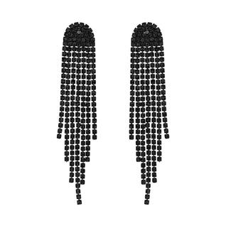 Brinco Festa Luxo Pedras Franja Strass Casamento Noiva