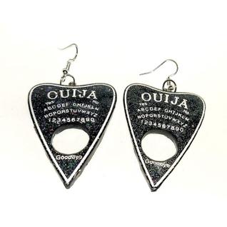 Brinco Ouija Preto com Glitter Feito em Resina