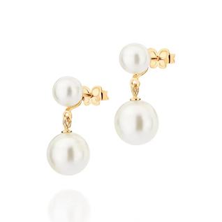 Brinco rommanel banhado a ouro 18k com pérolas