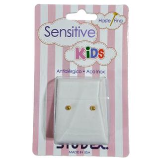 Brinco studex sensitive kids bolinha 3mm dourada sk621y