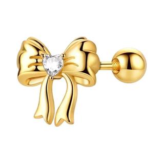 Brincos De Prata Esterlina 925 Femininos Com Laço E Estrela, Joia Fina Simples Para Pierci