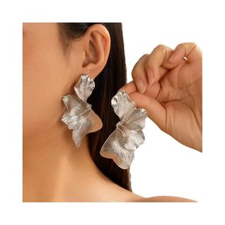 Brincos De Stud Geométricos Grandes Em Forma De Folha De Bordo, Estilo Punk, Para Mulheres
