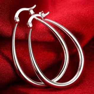 Brincos Grandes De Argola Prateados 41MM Para Mulheres, Joias De Moda Para Festas E Casame
