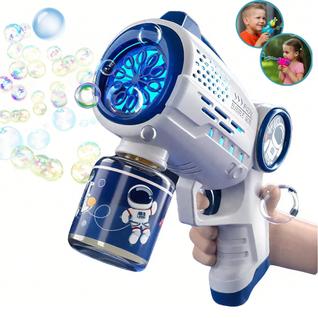 Brinquedo infantil máquina de bolhas astronauta pistola,metralhadora automática, gera muit