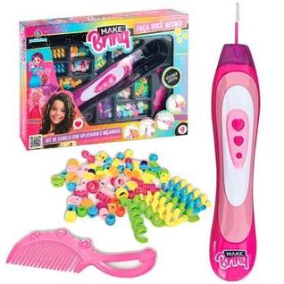 Brinquedo Infantil Menina Kit Miçangas Para Fazer Tranças Cabelo Penteado Polibrinq