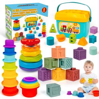 Brinquedos para bebês Montessori GJOF2YK de 6 a 18 meses com conjunto de brinquedos sensor