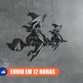 Bruxa em uma Vassoura Elegante decoração A bruxa pode ficar em pé ou ser pendurada pelo ch